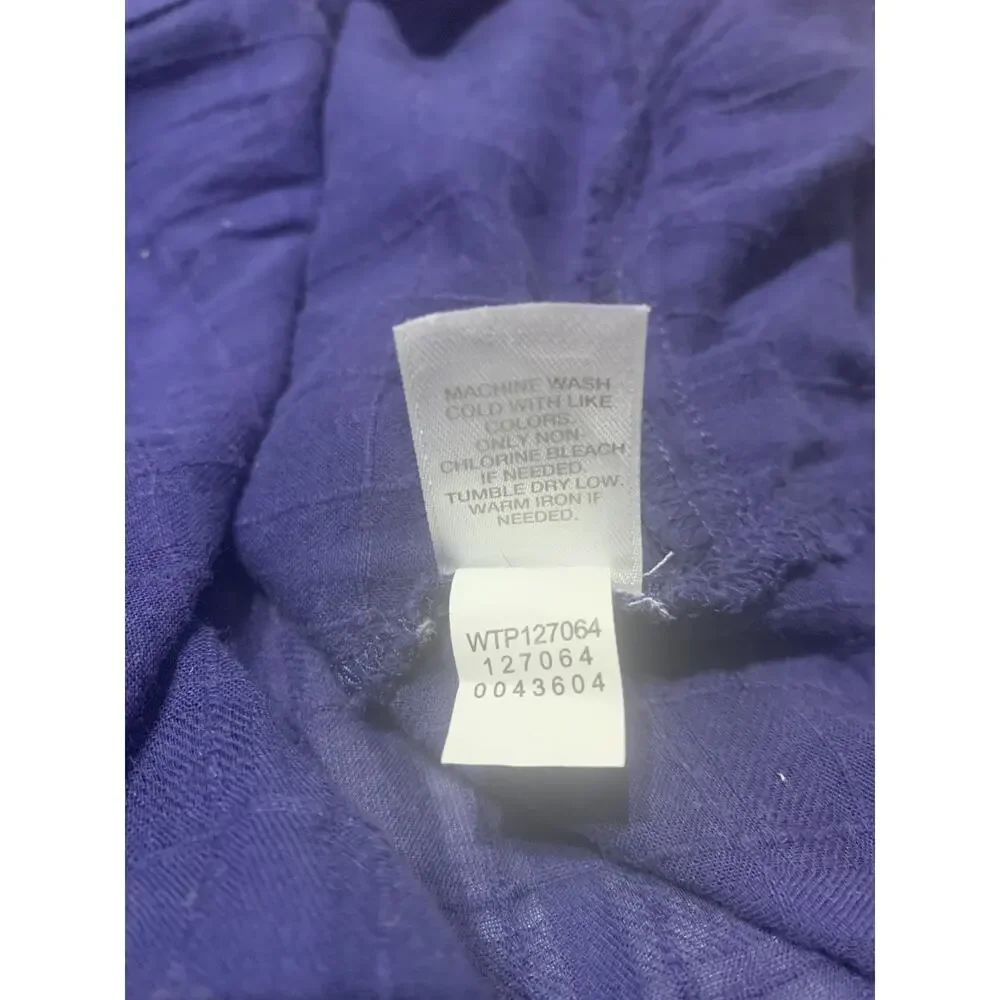 J Jill Navy Semi Sheer Tunic Button Up 3X 100% Cotton Beachy Lightweight - Picture 10 of 11